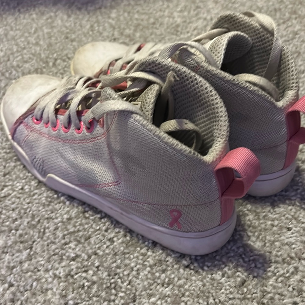 Pink and grey shoes